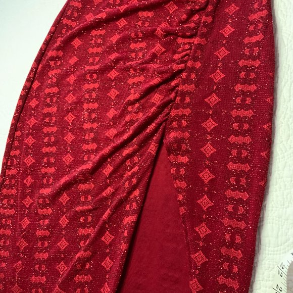 Lycra Red Dress, Size Large. - Picture 4 of 9